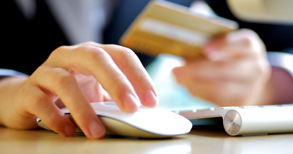 Customer making an online purchase